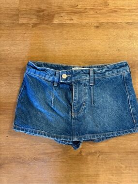 We The Free Denim Mini Skirt Shorts - Blue